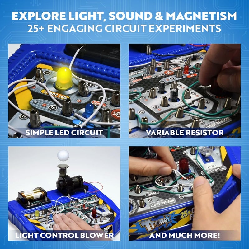Playz Electrical Circuit Board Engineering Kit for Kids with 25+ STEM Projects Teaching Electricity, Voltage, Currents, Resistance, & Magnetic Science | Gift for Children Age 8, 9, 10, 11, 12, 13+ - Image 5